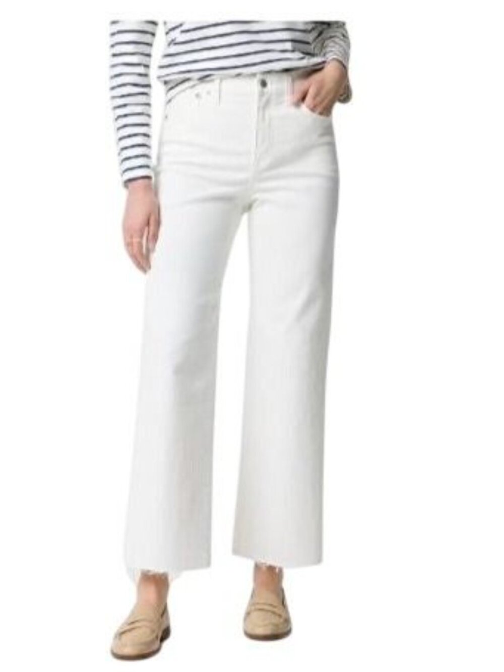 NWT J.Crew Factory Petite Ankle Flare Jean 29P White Signature Stretch High Rise
